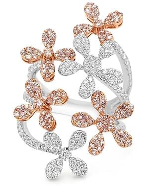 HYT Jewelry Floral-Motif Diamond Ring - White