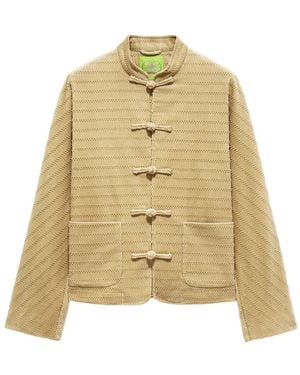 Shanghai Tang Textured Mandarin Jacket - Metallic