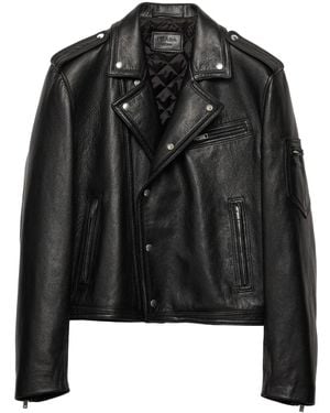 Prada Schwarze Lederjacke