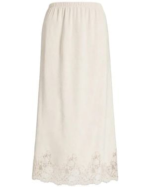 Alberta Ferretti Midi-Rok Met Kant - Wit