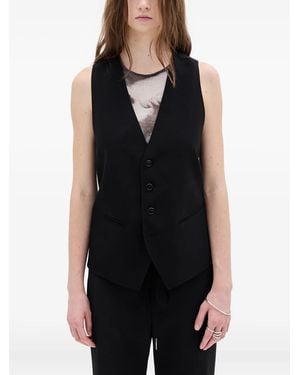 Ann Demeulemeester Charlotte Button-Fastening Waistcoat - Black
