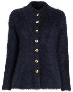 Proenza Schouler Aniza Cardigan Aus Gebürstetem Mohär - Blau