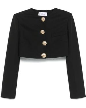 GIUSEPPE DI MORABITO Virgin Wool Sea-Shell Cropped Jacket - Black
