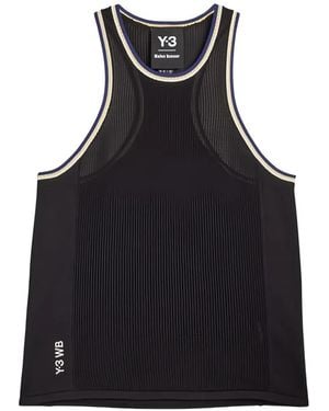 Y-3 Top Sin Mangas Con Logo Estampado - Negro