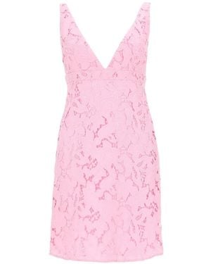 MICHAEL Michael Kors Floral-Lace V-Neck Mini Dress - Pink