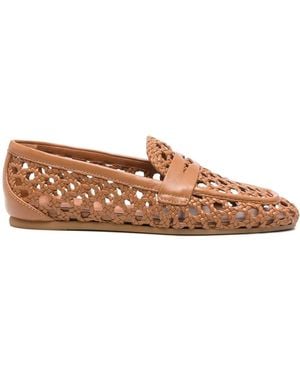 Stuart Weitzman Woven Loafers - Brown