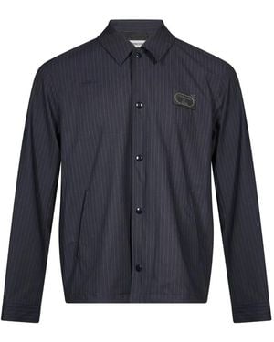 Undercover Chaqueta A Rayas Diplomáticas Con Parche Del Logo - Azul