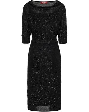 Max Mara Sequin-Embellishment Midi Dress - Black