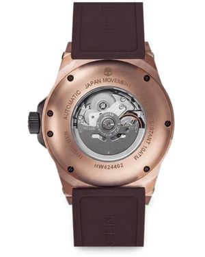 Hydrogen Vento 42Mm Open-Heart Dial Watch - Brown