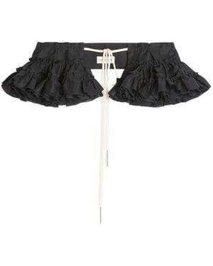 Dries Van Noten Ruffled tie belt - Schwarz