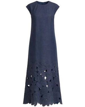 Sachin & Babi Sabette Floral Laser-Cut Midi Dress - Blue