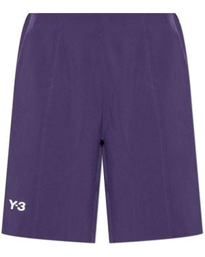 Y-3 Joggingshorts mit Logo-Print - Blau