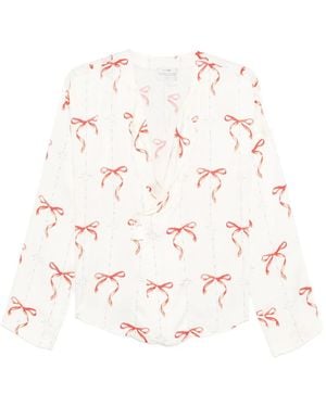 forte_forte Le Noeud D'Argent Wrap-Style Top - White