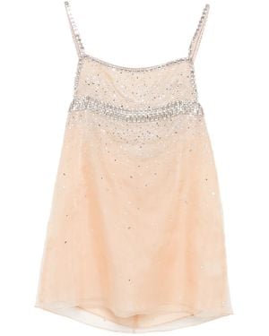 retroféte Leora Embellished Mini Dress - Natural