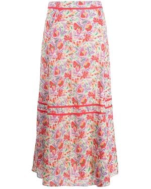 Ba&sh Aliya Graphic-Print Skirt - Red