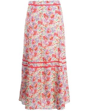 Ba&sh Aliya Graphic-Print Skirt - Red
