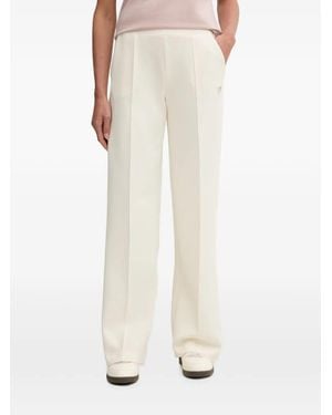 Guess Logo-Plaque Pintuck Pants - White