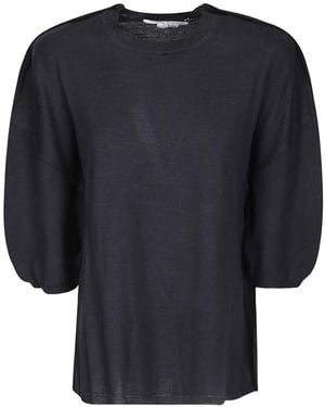 Comme des Garçons Puff-Sleeve Knitted Sweater - Blue