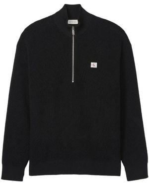 Calvin Klein Zip Fastening Jumper - Black