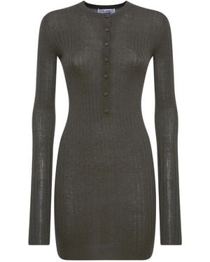 The Attico Buttoned Mini Dress - Gray