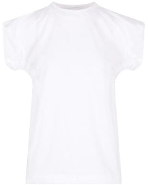 Plan C Puff-Sleeve Graphic-Print T-Shirt - White