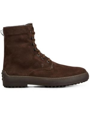 Tod's Winter Gommino Stiefeletten Aus Wildleder - Braun