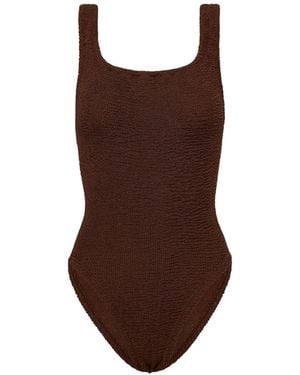 Hunza G Maillot De Bain À Encolure Carrée - Marron