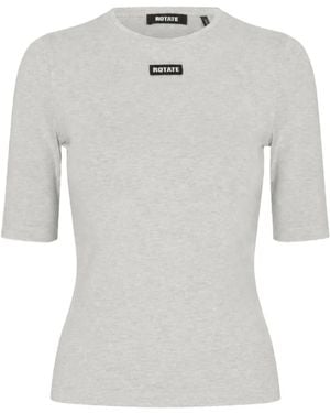 ROTATE BIRGER CHRISTENSEN T-Shirt À Patch Logo - Blanc