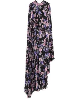Balenciaga Floral-Print Pleated Maxi Dress - Blue