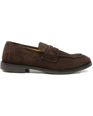 F.LLI RENNELLA Suede Penny Loafers - Brown