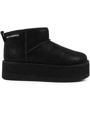 KARL LAGERFELD Thermo Platform Ankle Boots - Black
