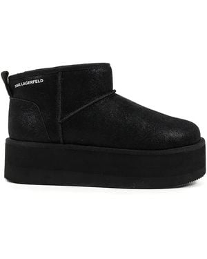 KARL LAGERFELD Thermo Platform Ankle Boots - Black