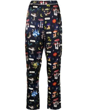 Fleur du Mal Pantaloni Pigiama Magical Mushroom - Blu