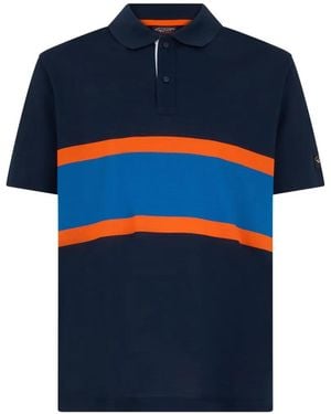Paul & Shark Colour-Block Cotton Polo Shirt - Blue