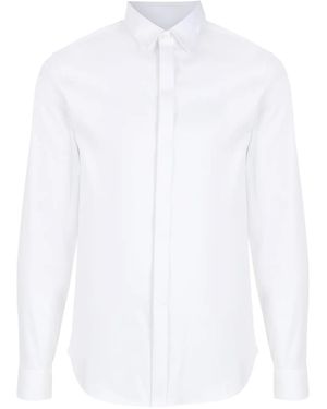 ARMANI EXCHANGE Slim-Cut Tailored Long-Sleeve Shirt - White