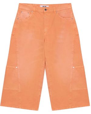 MSGM Crop Cargo Jeans - Orange