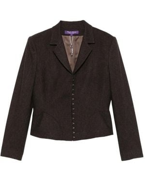 Ralph Lauren Herringbone Wool Blazer - Black