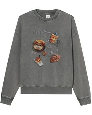 B+ AB Graphic-Print Sweatshirt - Gray
