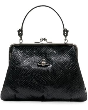Vivienne Westwood Granny Frame Leather Clutch Bag - Black