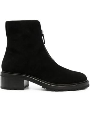 The Row Hike Zipped-Front Suede Boots - Black
