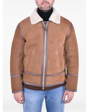 Dondup Montone Shearling Paneled Jacket - Blue