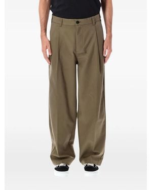 Obey Pantalones Anchos Dean Con Pinzas - Verde