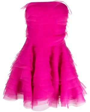 Ana Radu Ruffled Organza Minidress - Pink