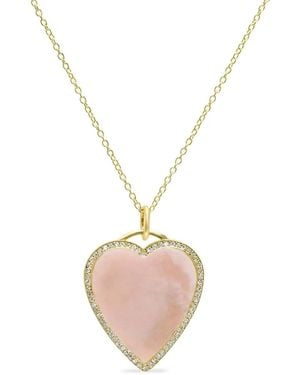 Jennifer Meyer Opal Diamond Heart Necklace - Pink