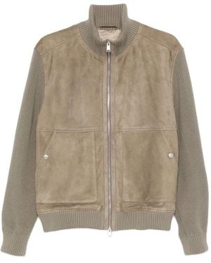 BOSS Zip-Up Bomber Jacket - Natural