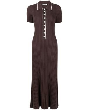 Anna Quan Penelope Contrasting-Trim Knitted Dress - Purple