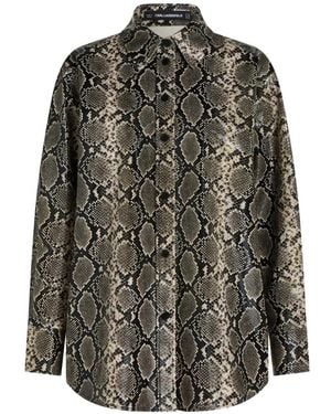 KARL LAGERFELD Faux-Python Overshirt - Grey