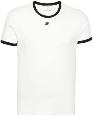 Courreges Fitted Short-Sleeve T-Shirt - White