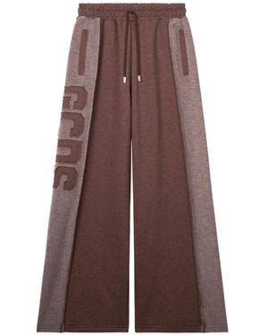 Gcds Logo-Patch Wide-Leg Track Pants - Brown