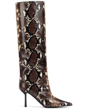Le Silla Bella Python-Print Boots - White